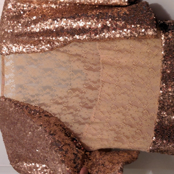 Gold sequin lace size 2 Asos maternity dress - Picture 4 of 7